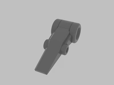 Gray 3D Model Mechanical Part With Circular Components And Simple Structure 3d model