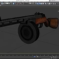 Submachine gun machine gun PPSh41 Poposa submachine gun semi-automatic rifle super realistic high precision film and television level 3d model