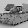 Modern Military Tank 3D Model With Turret Tracks Armor Grille And Top Equipment