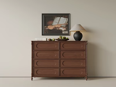 French Retro Style Entrance Cabinet Side Cabinet Bucket Cabinet 3d model