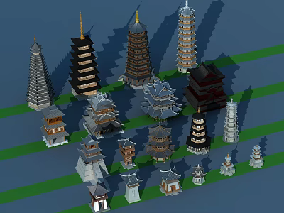 Diverse Collection Of Traditional Architectural Towers With Different Styles And Designs 3d model