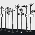 Outdoor Projection Monitoring Systems with Multiple Pole Mounted Devices and Security Cameras