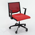 Red Office Chair With Black Frame Armrests And Rolling Wheels Modern Design 3d model