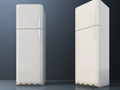 Modern White Standing Refrigerators And Freezers With Sleek Design For Home Use 3d model