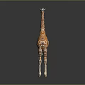 Realistic Giraffe Model With Orange And White Spots Standing On Gray Background