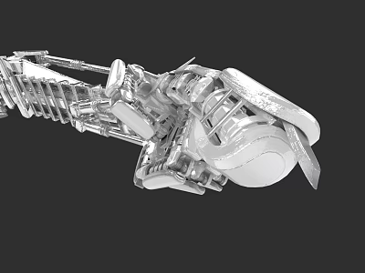 science fiction mechanical arm hydraulic robot electronic equipment 3d model