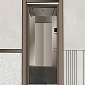 Sleek Modern Elevator Interior With Metal Doors Number Display And Control Panel 3d model