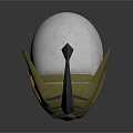Stylish White Helmet With Red Visor And Gold Decorative Accents