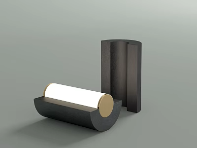 Modern Black Table Lamp With Gold Accents And Minimalist Design For Home Lighting 3d model