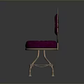 Elegant Office Chair With Purple Cushion Backrest And Metal Frame Design