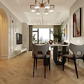 Modern Living Dining Room Interior With Grey Sofa Pink Cushions And Floor Lamp