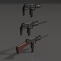 Different Types of Guns Featuring Various Barrel Designs Wooden Stock and Modern Models