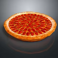 Round Fresh Pizza With Golden Crispy Crust And Red Tomato Toppings