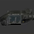 Black Spacecraft Cabin Module With Streamlined Design LCD Display And Red Emblem