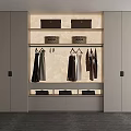 Modern White Built-in Wardrobe With Storage Boxes Hanging Clothes And Drawers