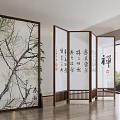 New Chinese Style Screen Zen Partition Screen 3d model