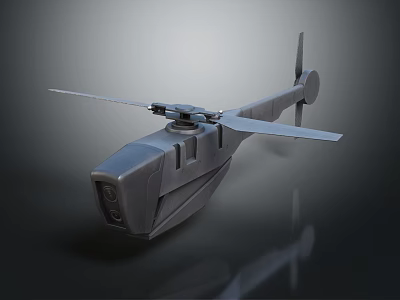 Modern Military Helicopter With Sleek Metallic Body Rotor Blades And Tail Fin 3d model