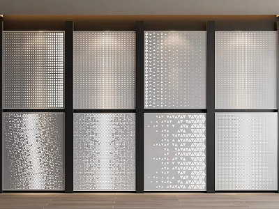 Modern Metal Panel Components With Diverse Hole Patterns And Structured Geometric Designs 3d model