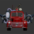 Red Fire Truck With Decorative Wings Ladder And Stylized Equipment Details