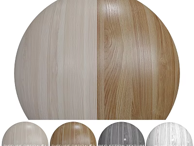 Wooden Panel Components With Various Natural Wood Grain Textures And Color Options 3d model