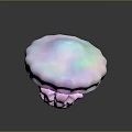 Pastel Purple And Blue Jellyfish With Transparent Floating Bell And Soft Pink Tentacles