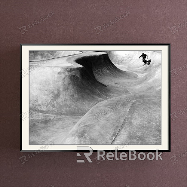 Modern landscape painting simple gray study landscape surfing decorative painting model