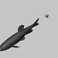 Realistic Fish Swimming With Colorful Small Ball In Gray Background