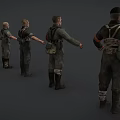 Game and Movie Military Soldier Characters with Various Standing Poses and Detailed