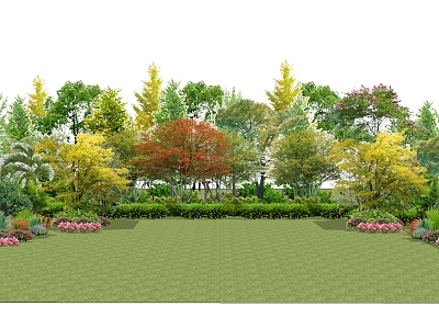 Modern Tree Plant Group Trees model