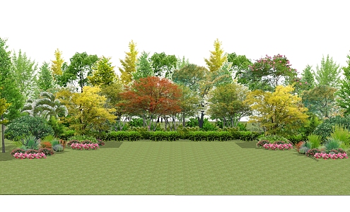 Modern Tree Plant Group Trees 3d model