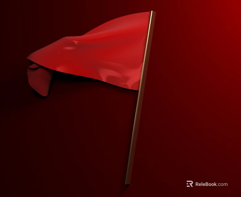 Red Swing Door Design With Smooth Surface For Home Interior Decoration 3d model