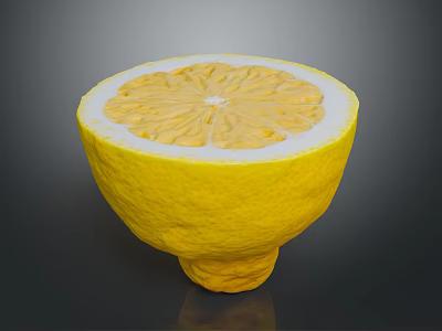 Fresh Sliced Lemon Bowl Shape With Detailed Interior And Juicy Pulp 3d model