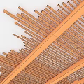 Natural Bamboo Slats Form Decorative Weave Structure For Interior Design 3d model