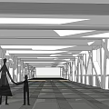 Modern Pergola Design With Metal Frame Glass Roof And Geometric Cross Supports