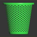Green Perforated Plastic Trash Can Lightweight For Home Office Daily Use