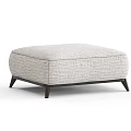 Stylish Modern Gray Ottoman With Woven Texture And Black Legs Design