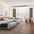 Modern Hotel Rooms New Chinese Hotel Rooms Hotel Standard B & B Rooms 3d model