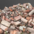 Pile Of Old Assorted Bricks With Different Sizes And Colors For Building Projects 3d model