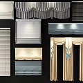 Different Window Curtain Styles Including Blinds Drapes And Valances For Home Decor 3d model