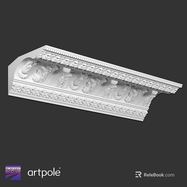 Ornate Architectural Component With Intricate Carvings And Classical Floral Scrollwork 3d model 