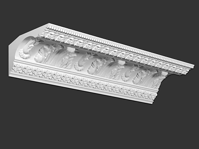 Ornate Architectural Component With Intricate Carvings And Classical Floral Scrollwork 3d model