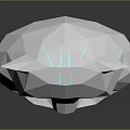 Stylish Low Poly Cat Face Design With Blue Eyes Pink Ears And Sharp Teeth Smile