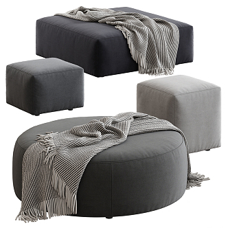 Modern sofa stool fabric stool 3d model