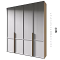 Modern Chest of Drawers With Vertical Striped Design and Sleek White Finish