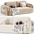 Modern cream style multiplayer sofa collection 3d model