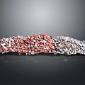 Colored Mixed Gravel Pile With Red Gray And White Construction Debris