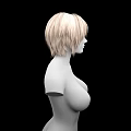 Game And Movie Character 3D Model With Blonde Short Hair No Facial Features Prominent Chest