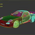 Sporty Gray Sports Car With Orange Rims And Streamlined Body Design