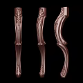 Decorative Columns with Ornate Carved Leaf Patterns in Various Bronze Colored Shapes 3d model