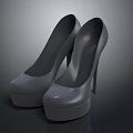 Elegant Gray Platform High Heels Stylish Women's Fashion Footwear Design